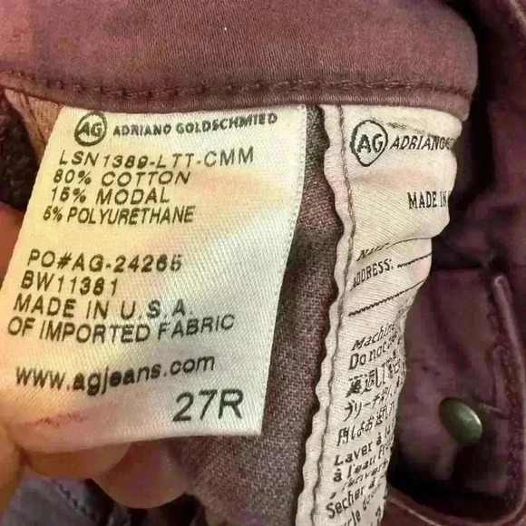 AG - ADRIANO GOLDSCHMIED Legging Ankle Super Skinny Leather Jean 27 #POY1288 - Picture 9 of 10